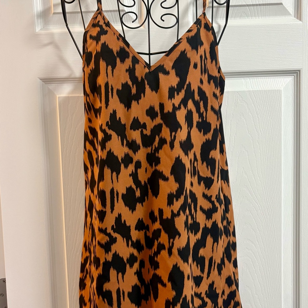 SHEIN Leopard Print Dress - Black and Brown